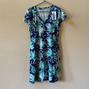 Women’s Marc New York Floral Dress Blue and Turquoise NWT L